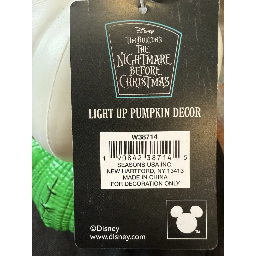 Nightmare Before Christmas Light Up Blow Mold Oogie Jack Pumpkin 11